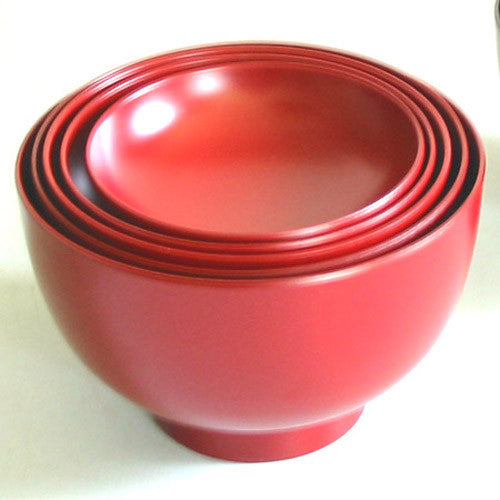 Kyoohoo Lacquer Ware Nested Five Bowls Red