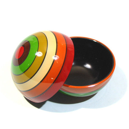 Kyoohoo Lacquer Ware Rainbow Round Case