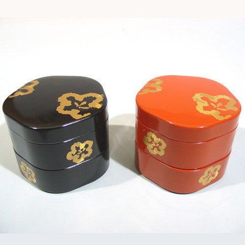 Kyoohoo Lacquer Ware Double-Deck Plum Case Orange