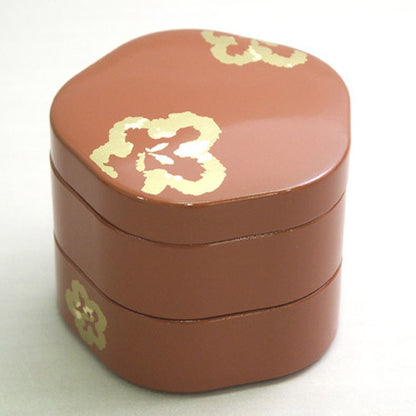 Kyoohoo Lacquer Ware Double-Deck Plum Case Orange