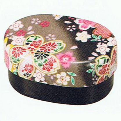 Kyoohoo Lacquer Ware Koban Lunch Box Sakura Black