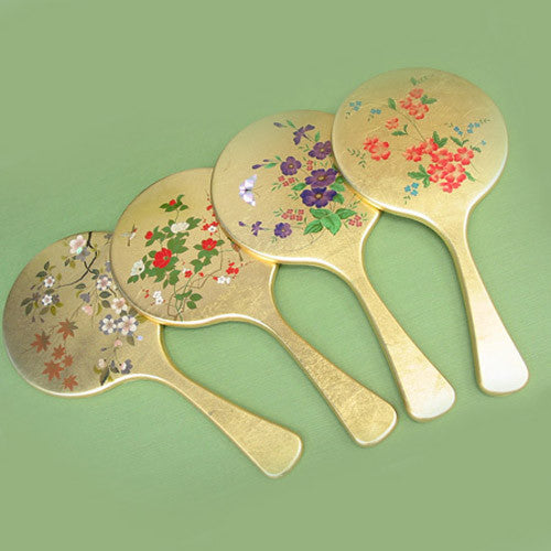 Kyoohoo Lacquer Ware Gold Kyo Mirror Flower