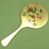Kyoohoo Lacquer Ware Gold Kyo Mirror Flower Birds