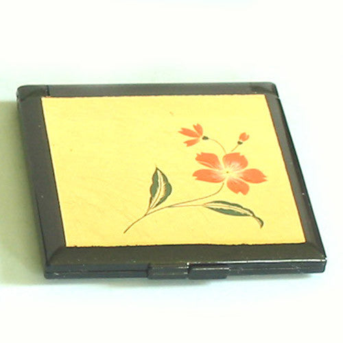 Kyoohoo Lacquer Ware Pocket Mirror Gold Flower