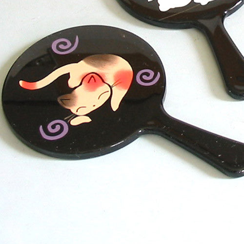 Kyoohoo Lacquer Ware Mini Miror Cat