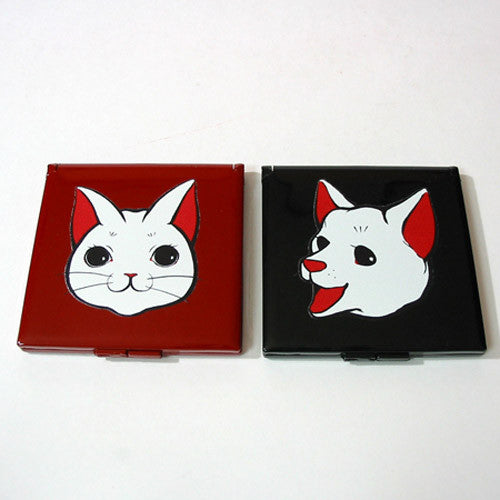 Kyoohoo Lacquer Ware Pocket Mirror Cat