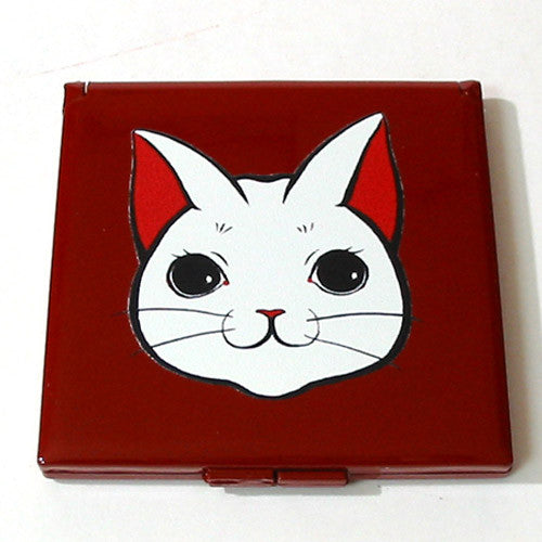 Kyoohoo Lacquer Ware Pocket Mirror Cat