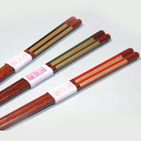 Kyoohoo Lacquer Ware Chop Sticks stripe With Gold Red