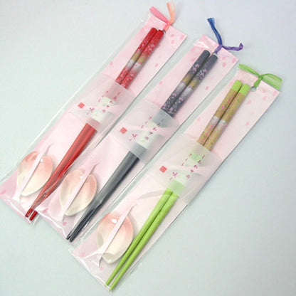 Kyoohoo Lacquer Ware Chopsticks & Rest Set Sakura 6sets