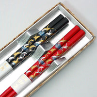 Kyoohoo Lacquer Ware Paired Chopsticks Set Tsuru