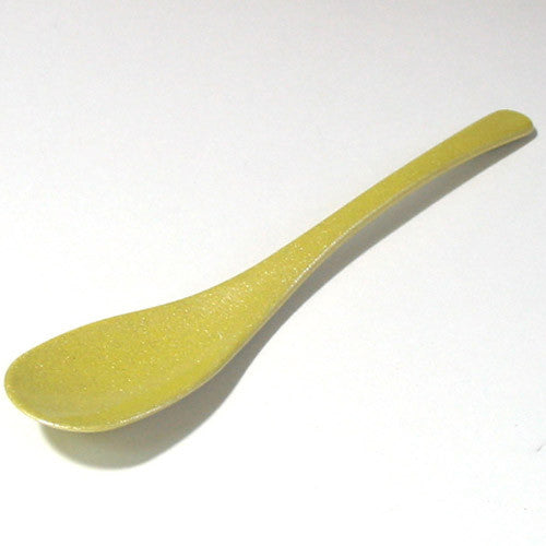 Kyoohoo Lacquer Ware Dessert Spoon Yellow Pearl