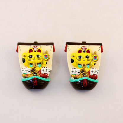 Magnet Lucky Cat Boat Yellow