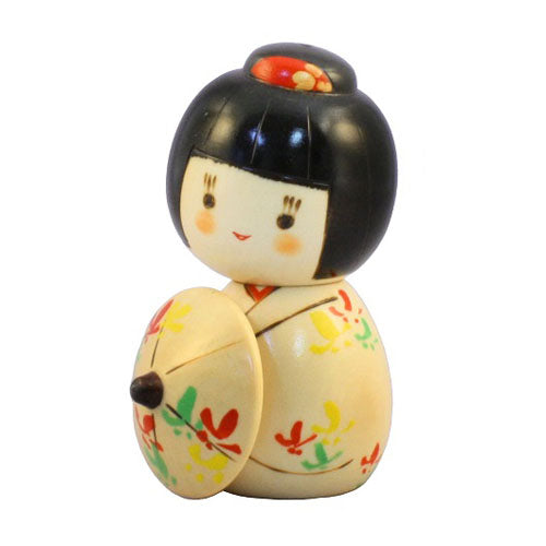 Kyoohoo Japanese Kokeshi Doll Hanagasa (k12-4329)
