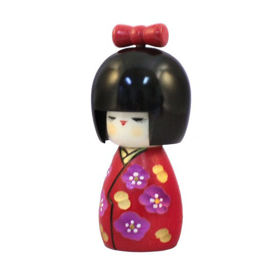 Kyoohoo Japanese Kokeshi Doll Momo chan red (k12-4333)