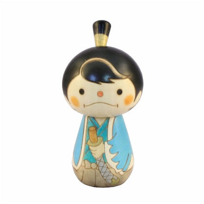 Kyoohoo Japanese Kokeshi Doll Samurai blue (K12-4339B)