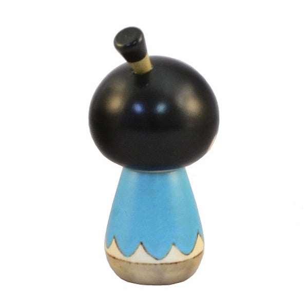 Kyoohoo Japanese Kokeshi Doll Samurai blue (K12-4339B)