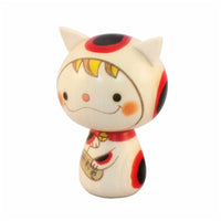 Kyoohoo Japanese Kokeshi Doll Lucky cat Boy (K12-4340B)