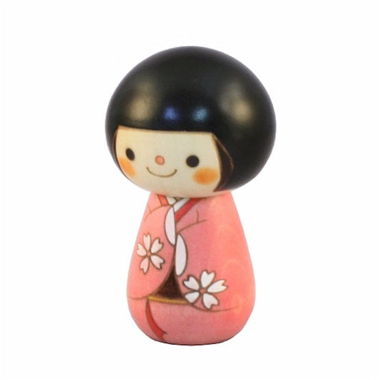 Kyoohoo Japanese Kokeshi Doll Short hair Pink (K12-4341P)