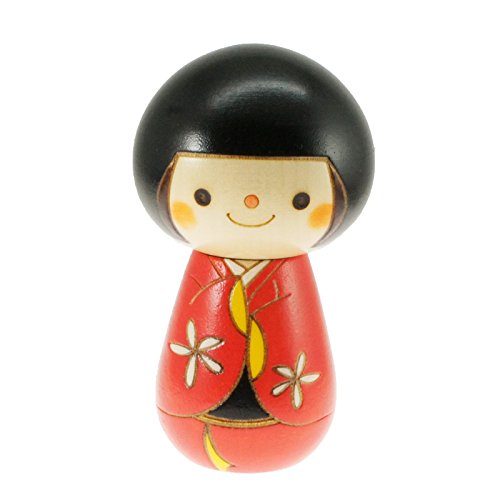 Kyoohoo Japanese Kokeshi hotsell Doll Short hair Red (K12-4341R)