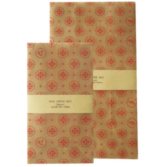 Jolie Poche Wax Paper Bag Square Bottom TYPE M size Campagne Beige SWP-04BG