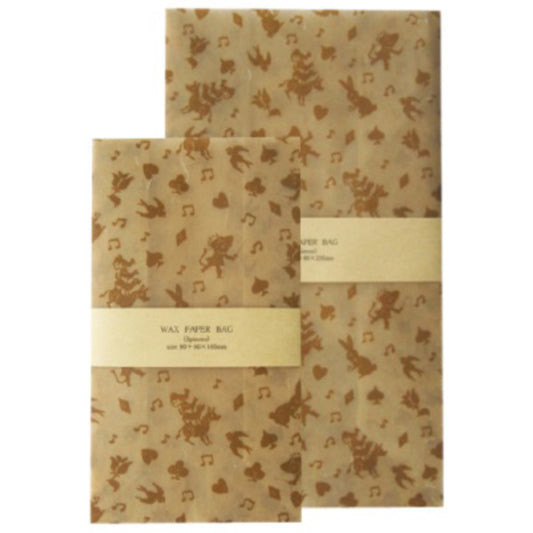 Jolie Poche Wax Paper Bag Square Bottom TYPE S size Fairy Beige SWW-03BG