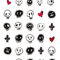 Greeting Life Swell Sticker Skull Monochrome CK-7