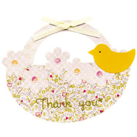 Greeting Life Cage a bonheur Thank You Card Flower basket ET-40