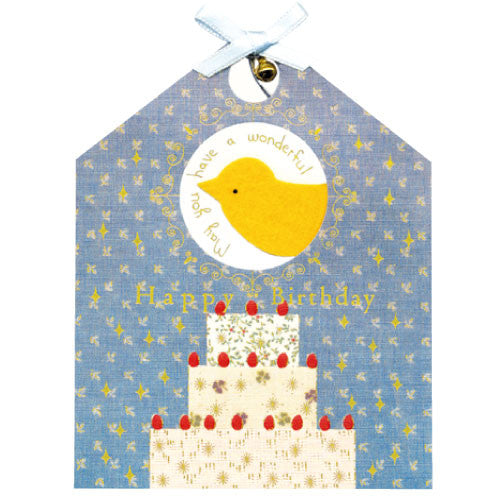 Greeting Life Cage a bonheur Birthday Card Yellow ET-9