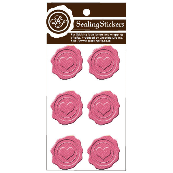 Greeting Life Sealing Sticker Heart pink