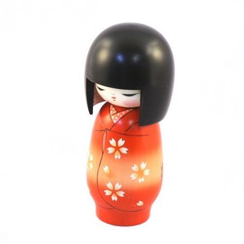 Kyoohoo Japanese Kokeshi Doll Flowers Cart (k12-3835)