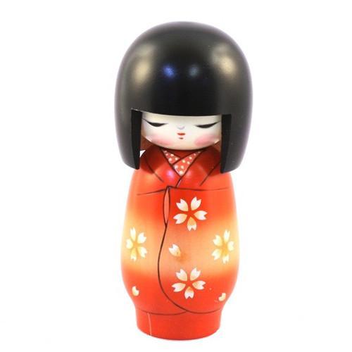 Kyoohoo Japanese Kokeshi Doll Flowers Cart (k12-3835)