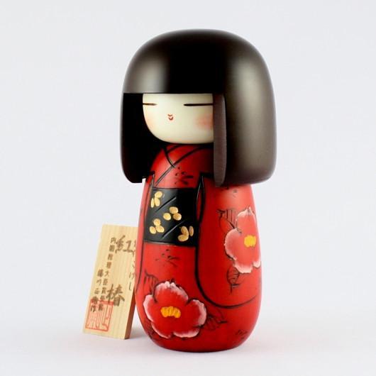 Kokeshi Doll Benitsubaki (S) (k12-3852)
