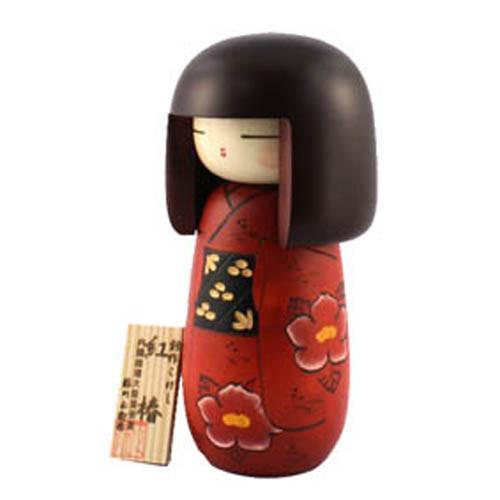 Kokeshi Doll Benitsubaki (M) (k12-3874)