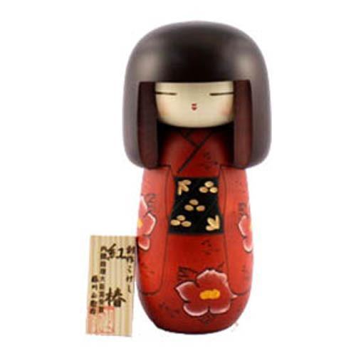 Kokeshi Doll Benitsubaki (M) (k12-3874)