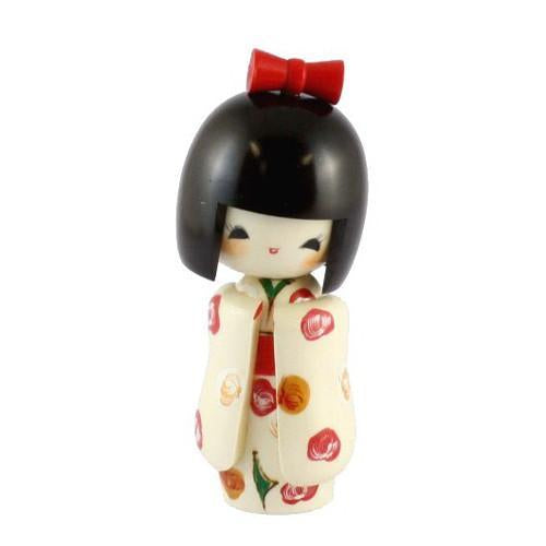 Kyoohoo Japanese Kokeshi Doll Long Sleeves White (k12-3878B)