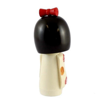 Kyoohoo Japanese Kokeshi Doll Long Sleeves White (k12-3878B)