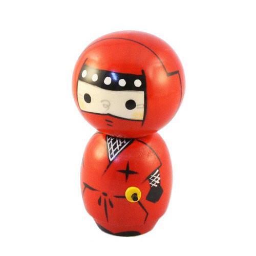 Kyoohoo Japanese Kokeshi Doll Ninjya Red by chie (k12-4305R)