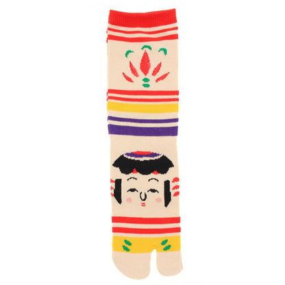 Tabi Socks Japanese Kokeshi face/M