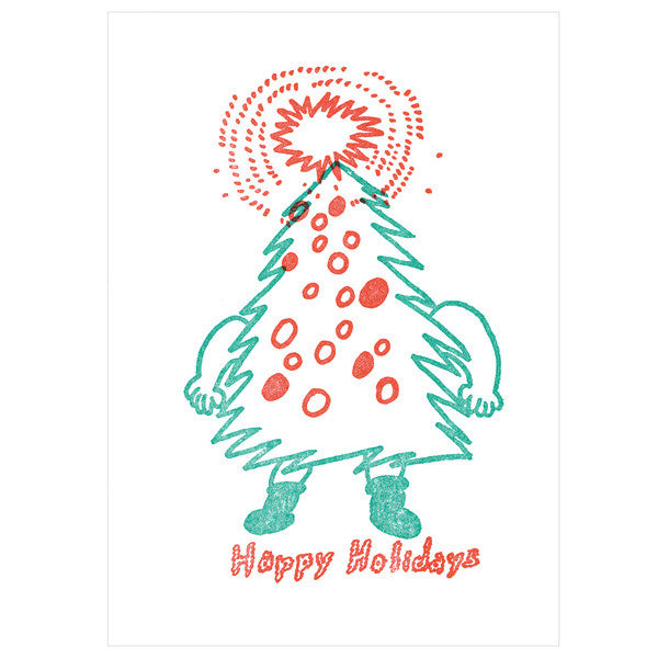 japanwave Tegami Letterpress Greeting Card Happy Holidays