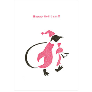 japanwave Tegami Letterpress Greeting Card Happy Holidays!!