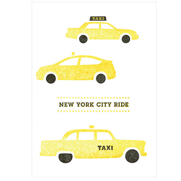 japanwave Tegami Letterpress Greeting Card NEW YORK CITY RIDE