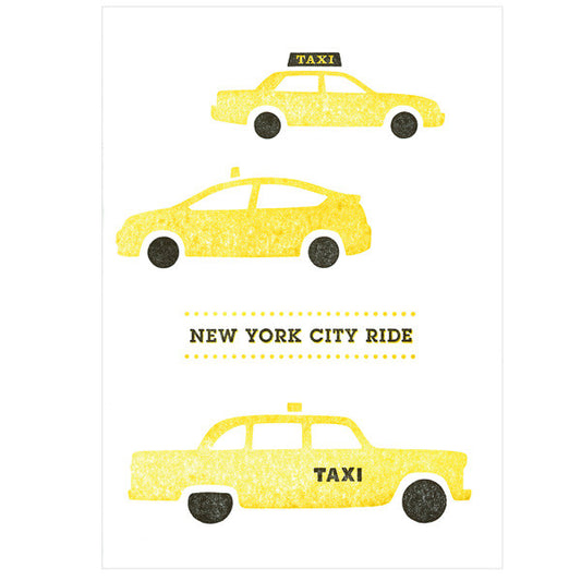 japanwave Tegami Letterpress Greeting Card NEW YORK CITY RIDE