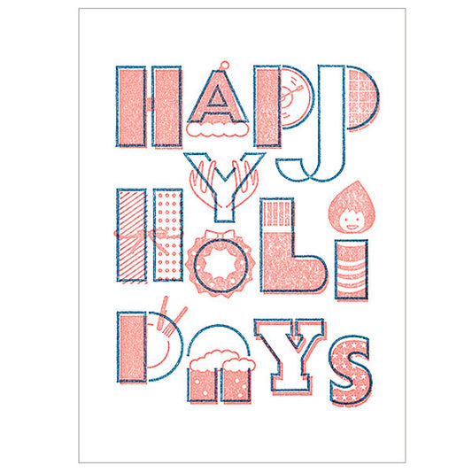 japanwave Tegami Letterpress Greeting Card Get Happy Holidays