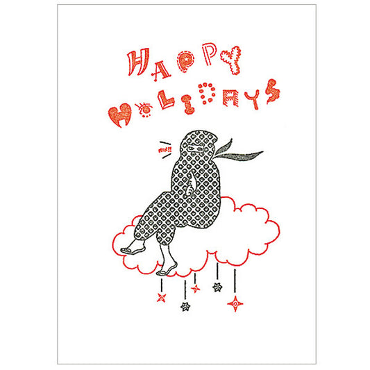 japanwave Tegami Letterpress Greeting Card Get Happy Holidays