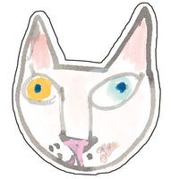 Greeting Life Animals Postcard MIisawa Atsuhiko White Cat D WA-16