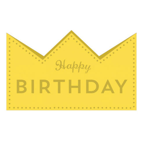 Greeting Life Birthday Crown Card Yellow MM-120