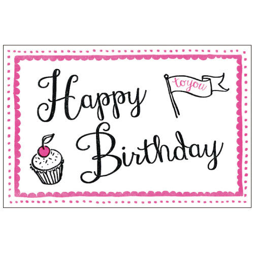 Greeting Life Cotton Letterpress Birthday Card Pink MM-99