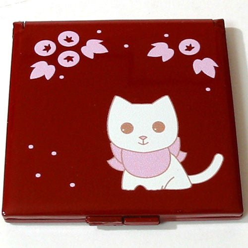 Kyoohoo Lacquer Ware Pocket Mirror Kitten