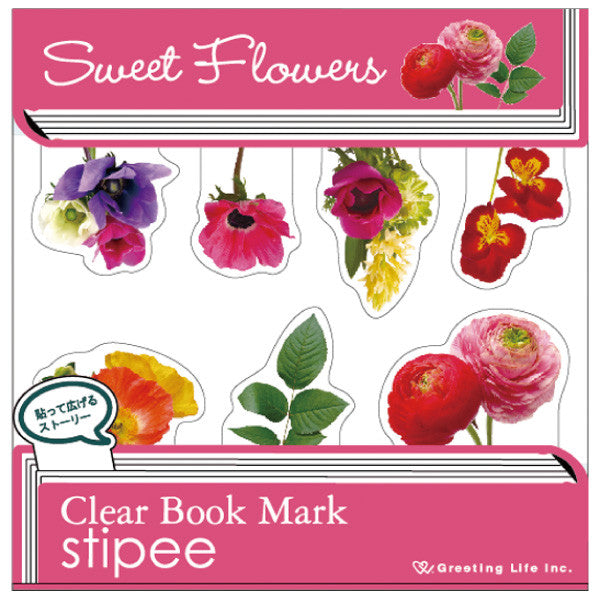 Greeting Life Clear Book Mark Stipee Flower PG-58