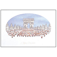 Greeting Life Mini Santa Christmas Card Arc de Triomphe S-241